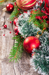 X-mas wooden background