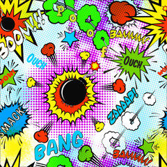 Seamless pattern background with comic bubbles