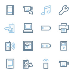 Mobile content web icons set