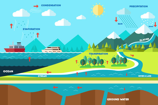Water cycle illustration