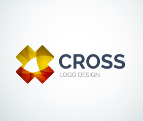 Cross logo design made of color pieces