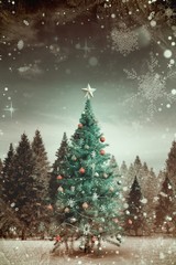 Obraz na płótnie Canvas Composite image of christmas tree