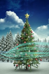 Composite image of christmas tree