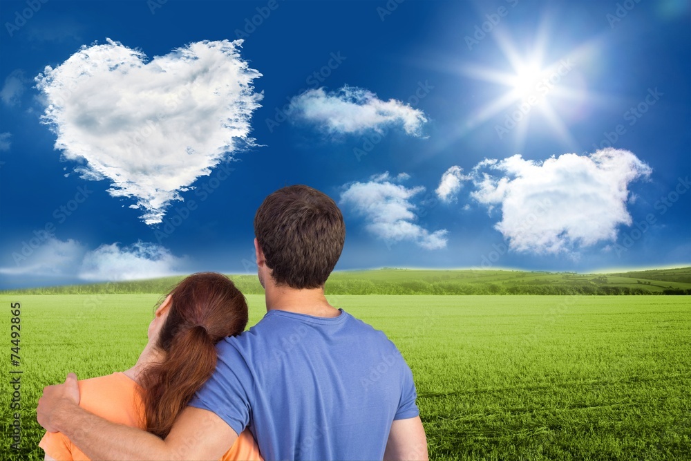 Poster composite image of couple with backs to camera