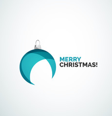 Merry Christmas card - abstract ball, bauble