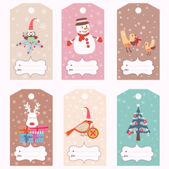 Set of Christmas gift tags