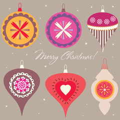 Set of Christmas decorations