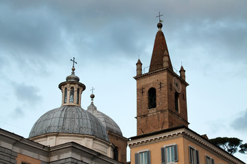 Domes and bell tower of Santa Maria del Popolo - Rome