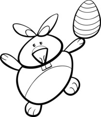 bunny with easter egg coloring page