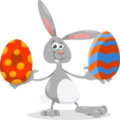 bunny and easter egg cartoon illustration