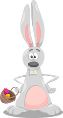 bunny and easter eggs cartoon illustration