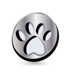 Fototapeta premium Dog footprint logo button vector