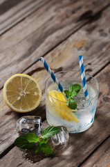 Lemonade with fresh lemon and mint