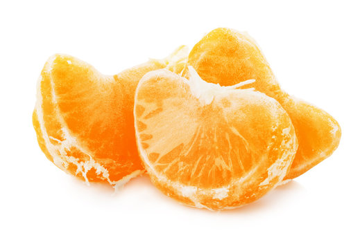 juicy tangerines isolated on the white background