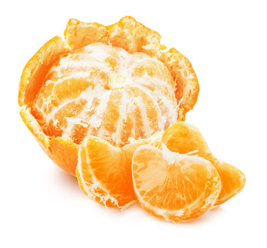 juicy tangerines isolated on the white background