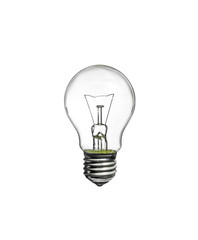 Incandescent light bulb i on white background