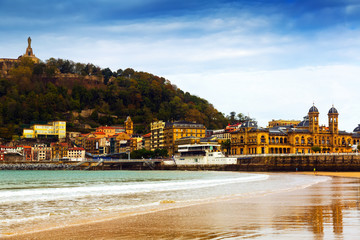 La Concha beach in autumn at San Sebastian