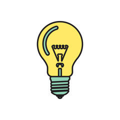 Vector lightbulb blue icon. Eps10