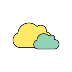 Vector two clouds icon. Eps10