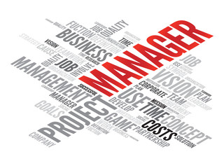 MANAGER business concept in word tag cloud, vector background