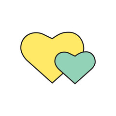 Vector two hearts icon. Eps10