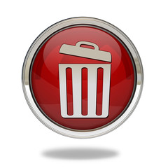 trash can pointer icon on white background