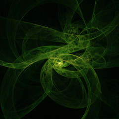 Green Fractal Background With Twirl