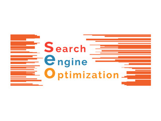 SEO word with abstract designs