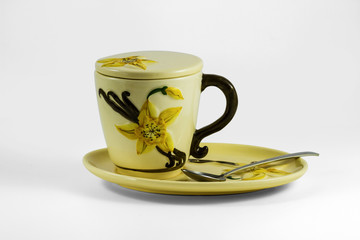 Tazza decorata con stella alpina