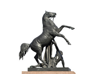 Fototapeta premium St. Petersburg, Russia, 7 SEPTEMBER: sculpture with a horse on t