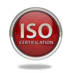 Iso certification pointer icon on white background