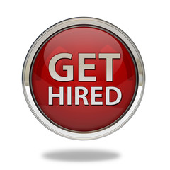 Get hired pointer icon on white background