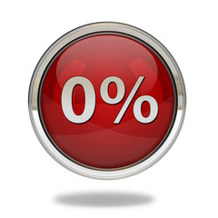 Zero percent pointer icon on white background