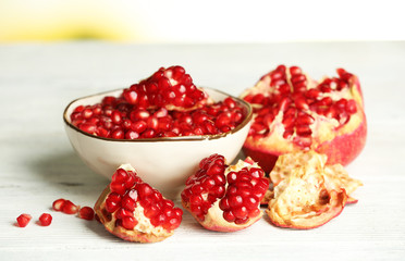 Beautiful composition with juicy  pomegranate seeds,