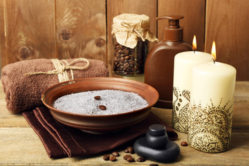 Beautiful spa composition with decorative Indian candles,