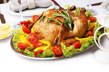 Baked chicken for festive dinner