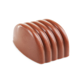 Delicious chocolate candy isolated on white