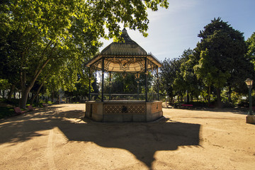 Beautiful view of a vintage gazebo in Evora city 