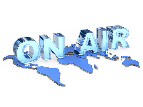 ON AIR pictogram with map