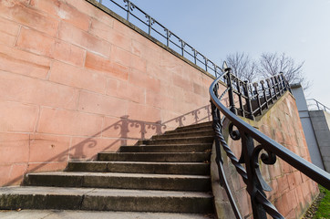 classic stair with steel railing in Berlin