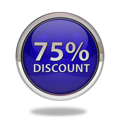 Discount 75 pointer icon on white background