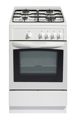 White free standing cooker isolated over white