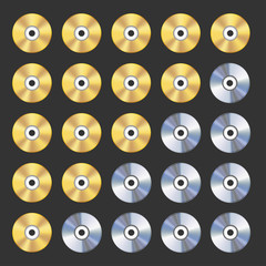 vector modern cd icons set