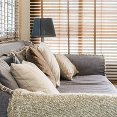 row of pillow on sofa in living room