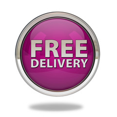 Free delivery pointer icon on white background