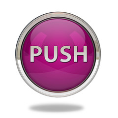 push pointer icon on white background