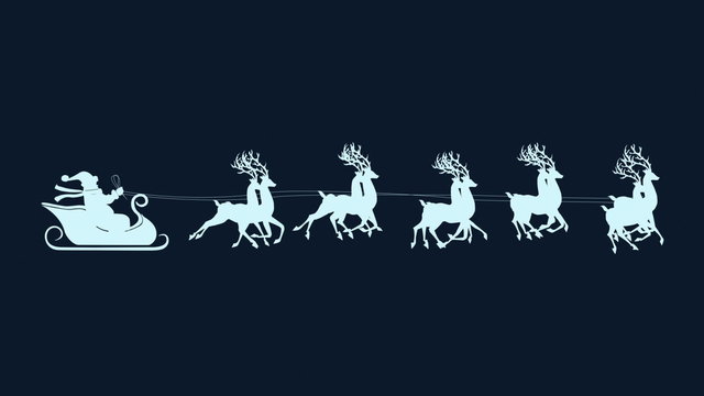 Santa with reindeer isolated