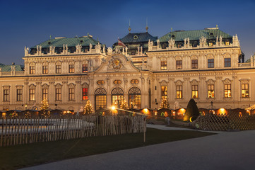 Fototapeta na wymiar Upper Palace in historical complex Belvedere, Vienna, Austria