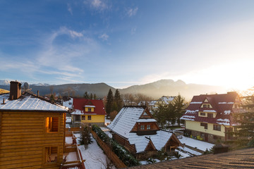 Zakopane in Tatra mountains at winter time, Poland
