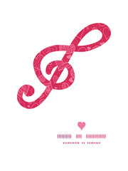 Vector doodle hearts g_clef musical silhouette pattern frame